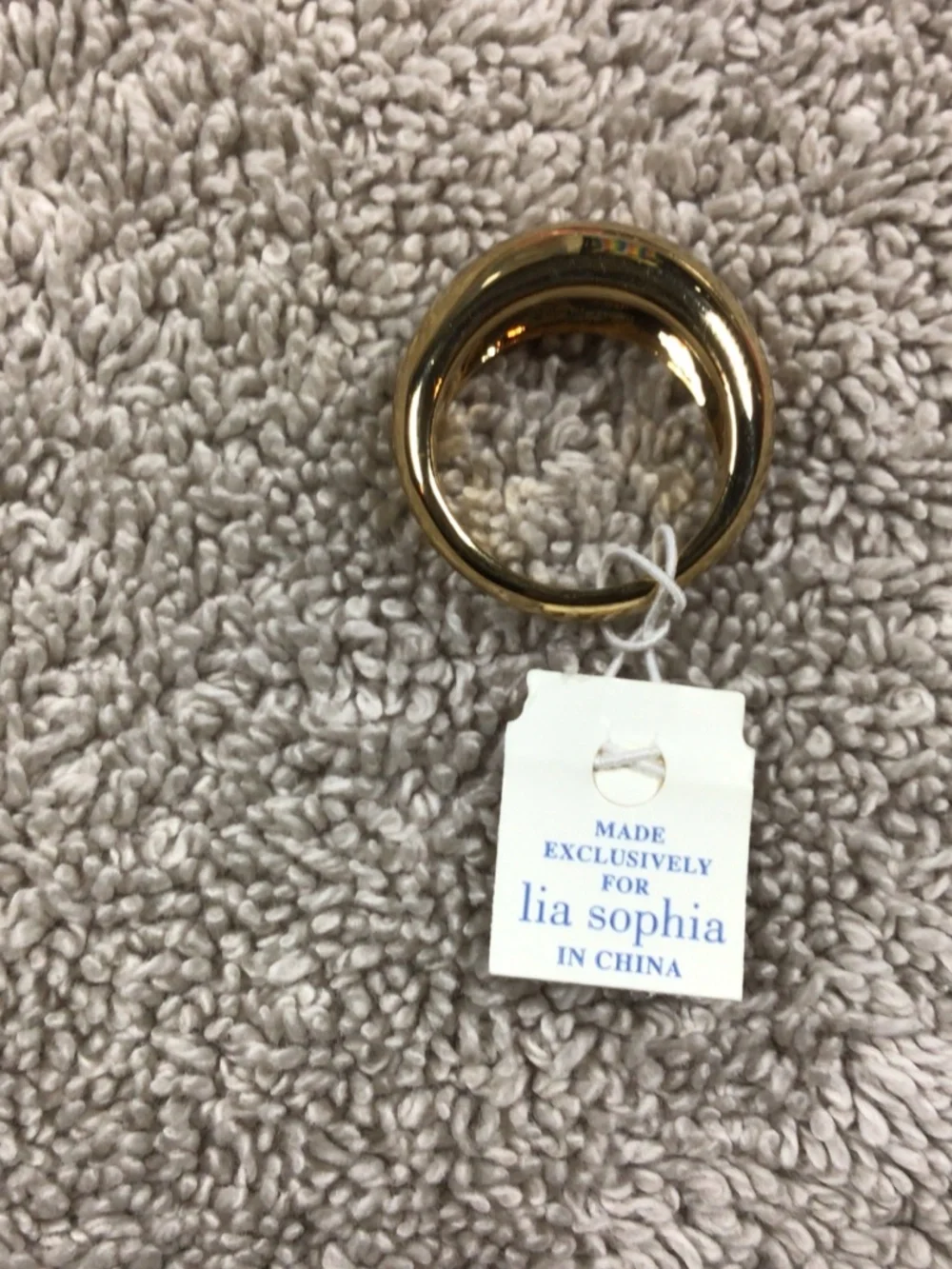lia sophia chunky gold-toned dome ring